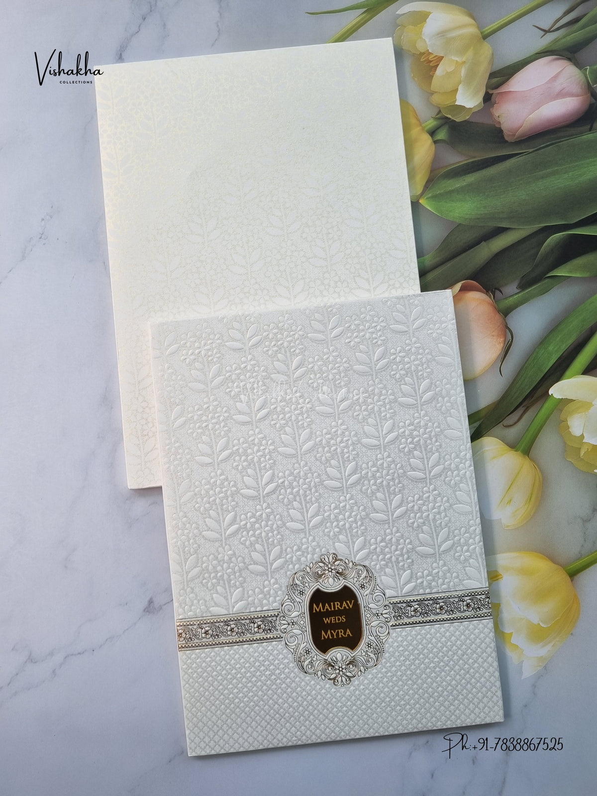 Semi Box Padded Hindu Muslim Christian Sikh Jain invitation Cards SK-3666 – image 1