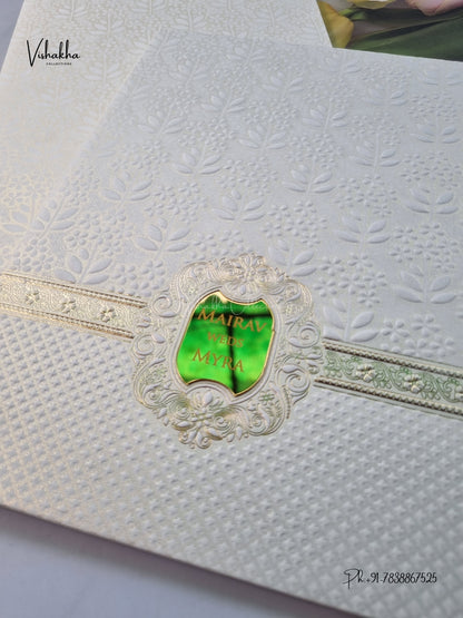 Semi Box Padded Hindu Muslim Christian Sikh Jain invitation Cards SK-3666 – image 2