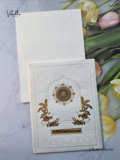 Semi Box Padded Hathi Ganesh Ji Hindu Jain invitation Cards SK-3669 – image 1