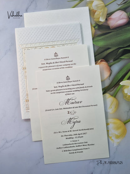 Semi Box Padded Royal Door Dulah Dulhan Hindu Sikh Jain invitation Cards SK-3670 – image 3