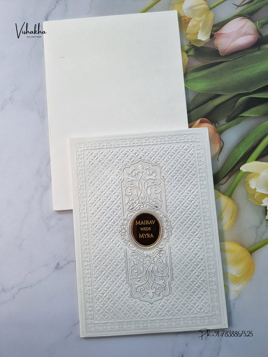 Semi Box Padded Hindu Muslim Christian Sikh Jain invitation Cards SK-3671 – image 1