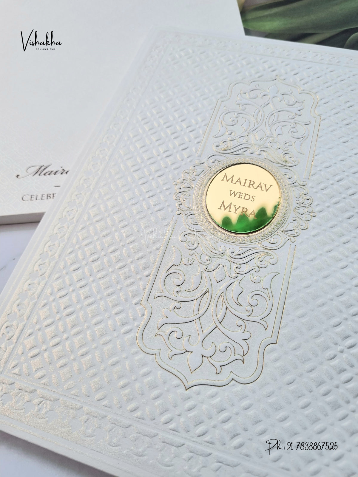 Semi Box Padded Hindu Muslim Christian Sikh Jain invitation Cards SK-3671 – image 2