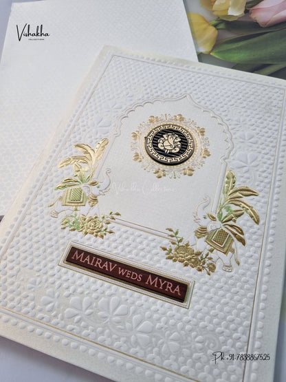 Semi Box Hathi Ganesh Ji Hindu Jain invitation Cards SK-3672 – image 2