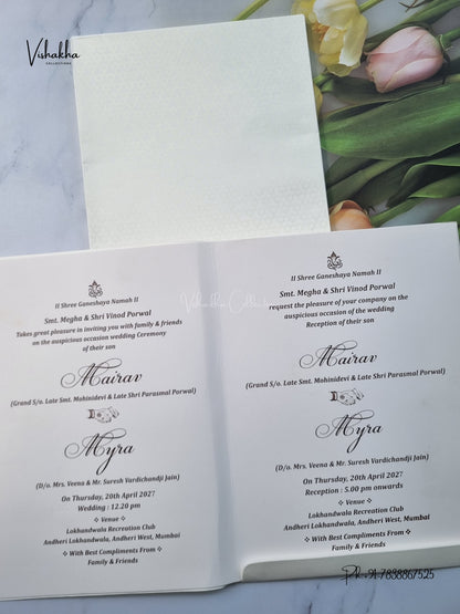 Semi Box Hathi Ganesh Ji Hindu Jain invitation Cards SK-3672 – image 3