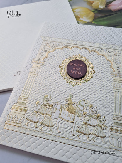 Semi Box Royal Door Dulah Dulhan Hindu Sikh Jain invitation Cards SK-3673 – image 2