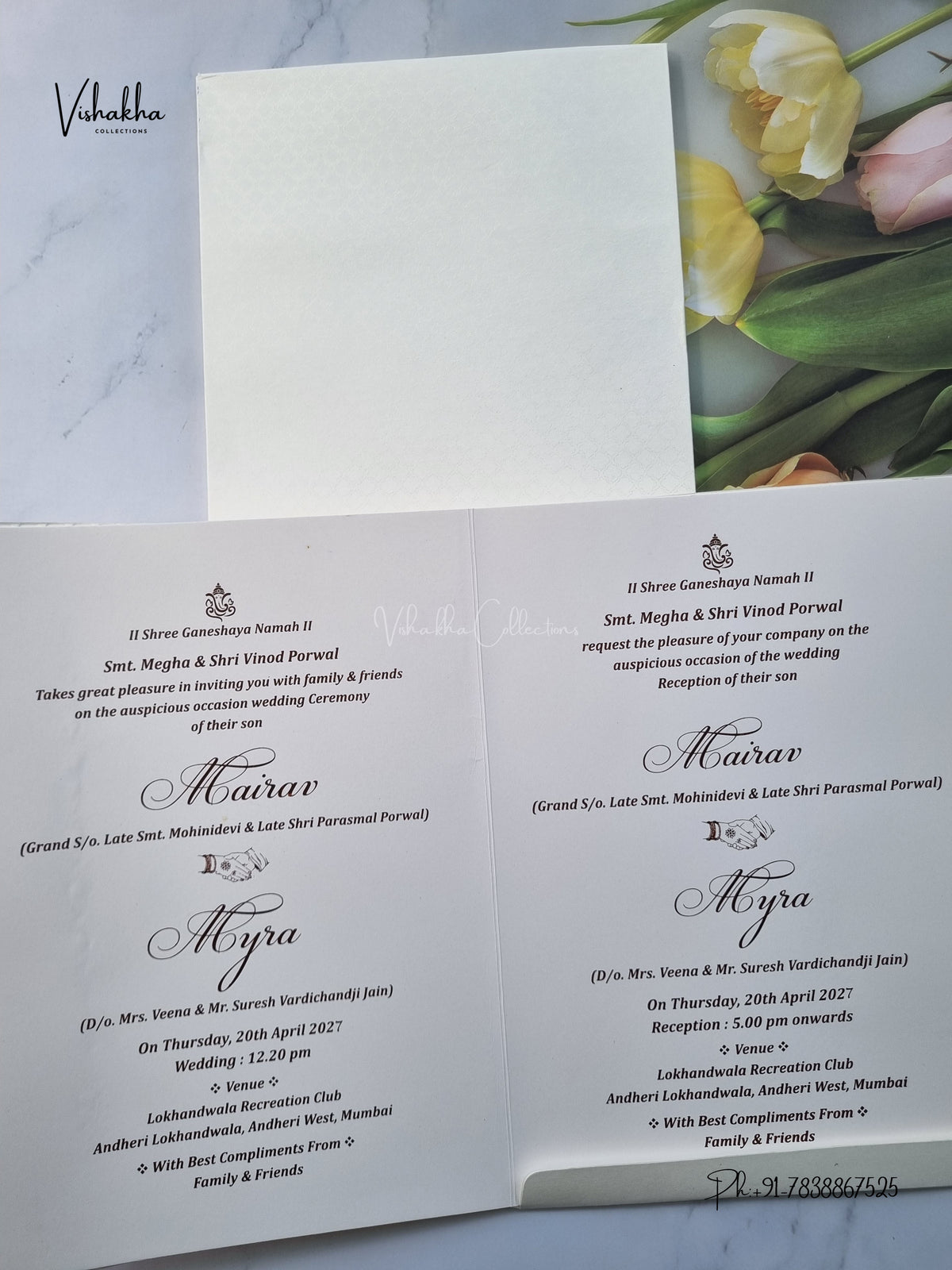 Semi Box Royal Door Dulah Dulhan Hindu Sikh Jain invitation Cards SK-3673 – image 3