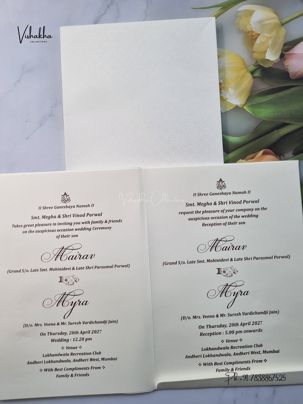 Semi Box Hindu Muslim Christian Sikh Jain invitation Cards SK-3674 – image 3