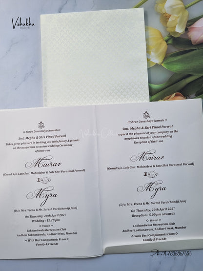 Semi Box Flower Ganesh Ji Hindu Jain invitation Cards SK-3675 – image 3