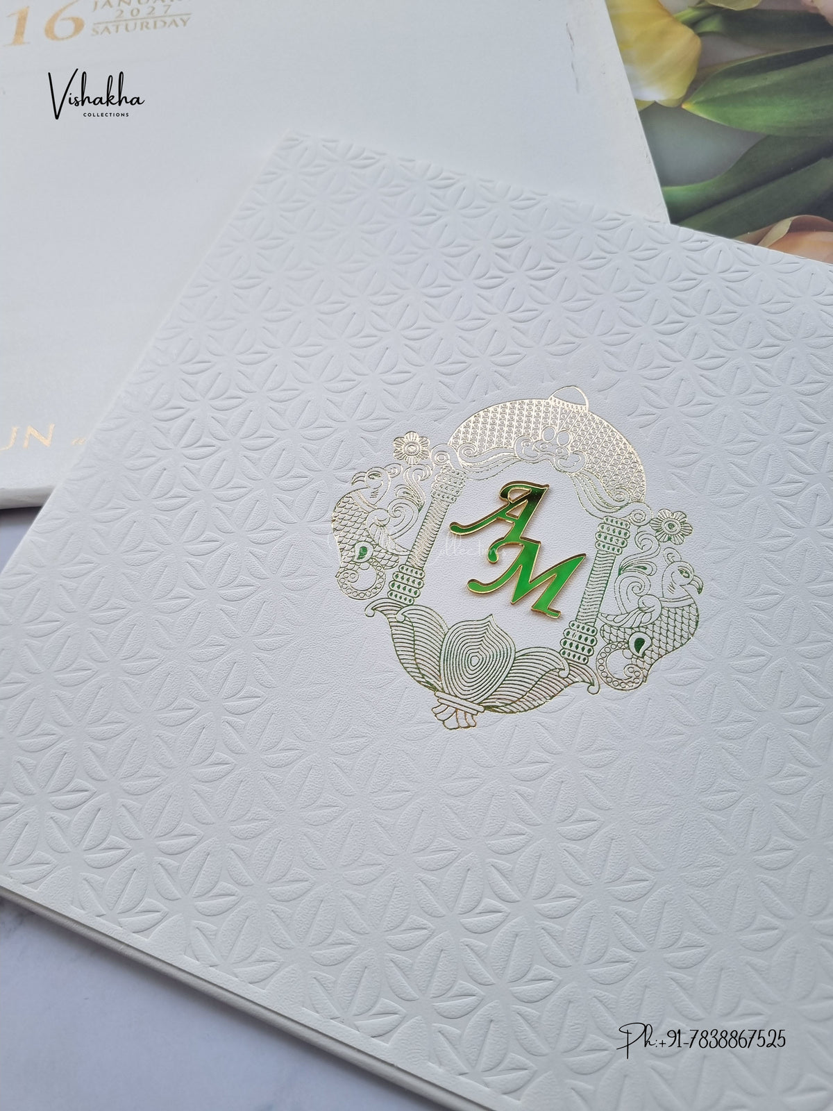 Semi Box Hindu Muslim Christian Sikh Jain invitation Cards SN-201 – image 2
