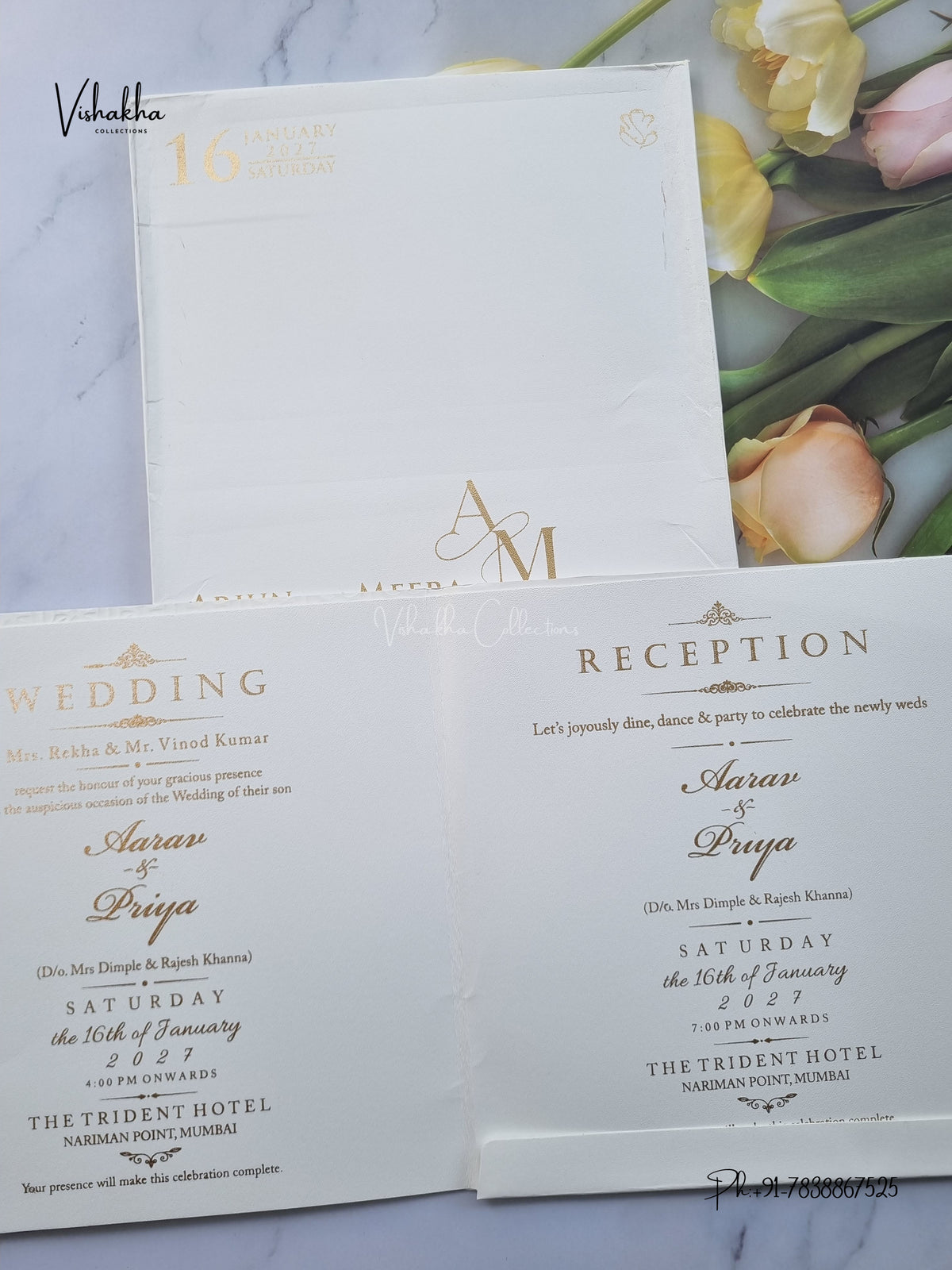 Semi Box Hindu Muslim Christian Sikh Jain invitation Cards SN-201 – image 3