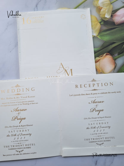 Semi Box Hindu Muslim Christian Sikh Jain invitation Cards SN-201 – image 3