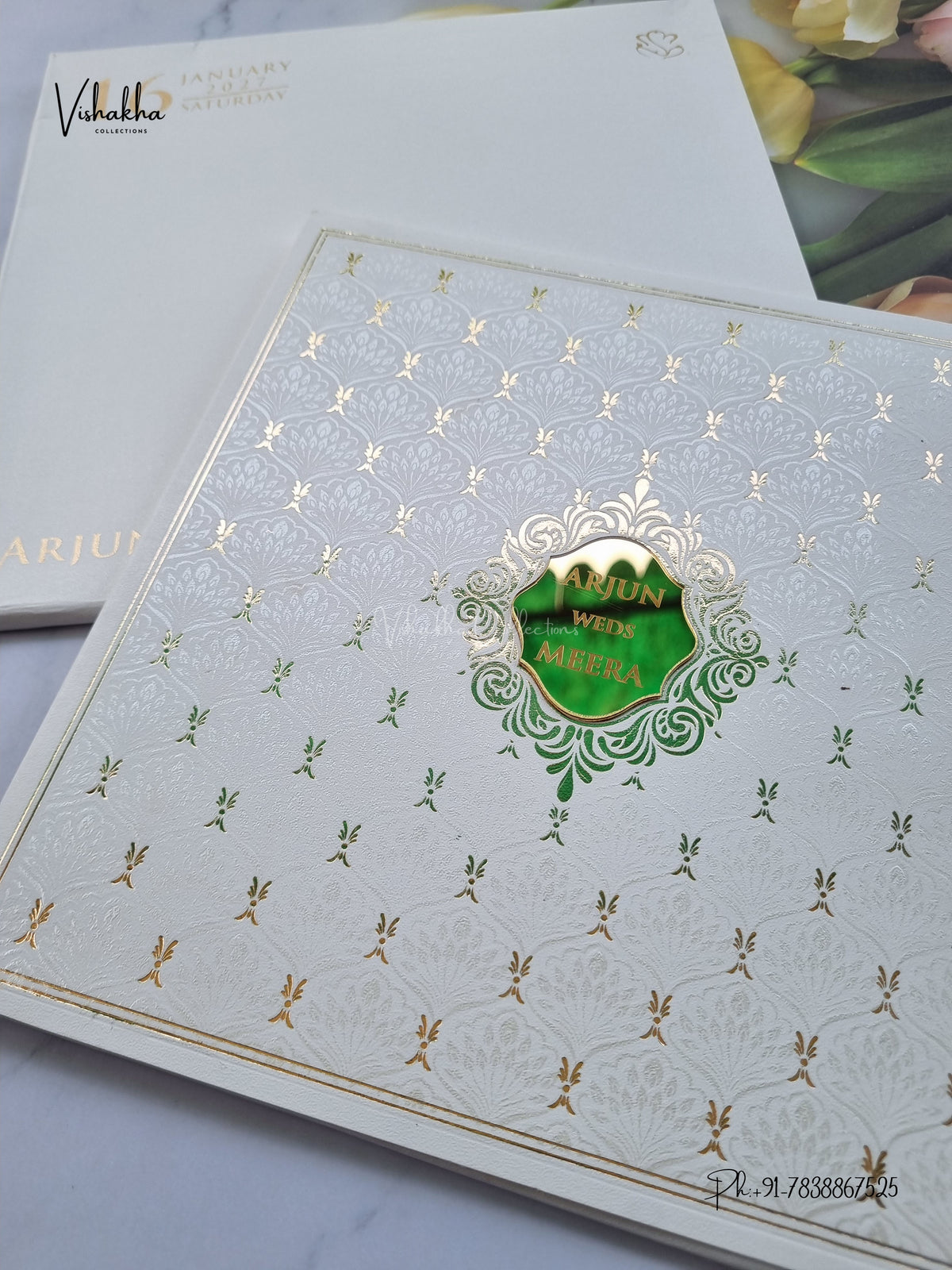Semi Box Hindu Muslim Christian Sikh Jain invitation Cards SN-202 – image 2