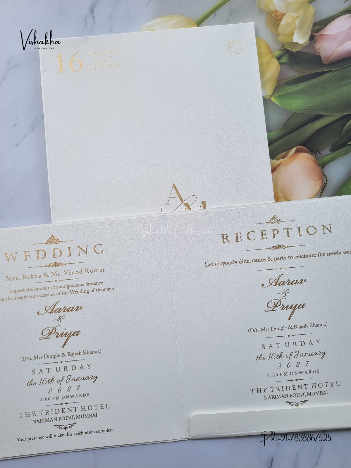 Semi Box Hindu Muslim Christian Sikh Jain invitation Cards SN-202 – image 3