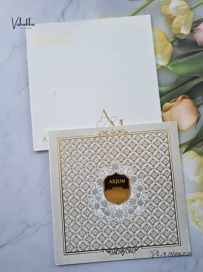 Semi Box Flower Hindu Muslim Christian Sikh Jain invitation Cards SN-203 – image 1
