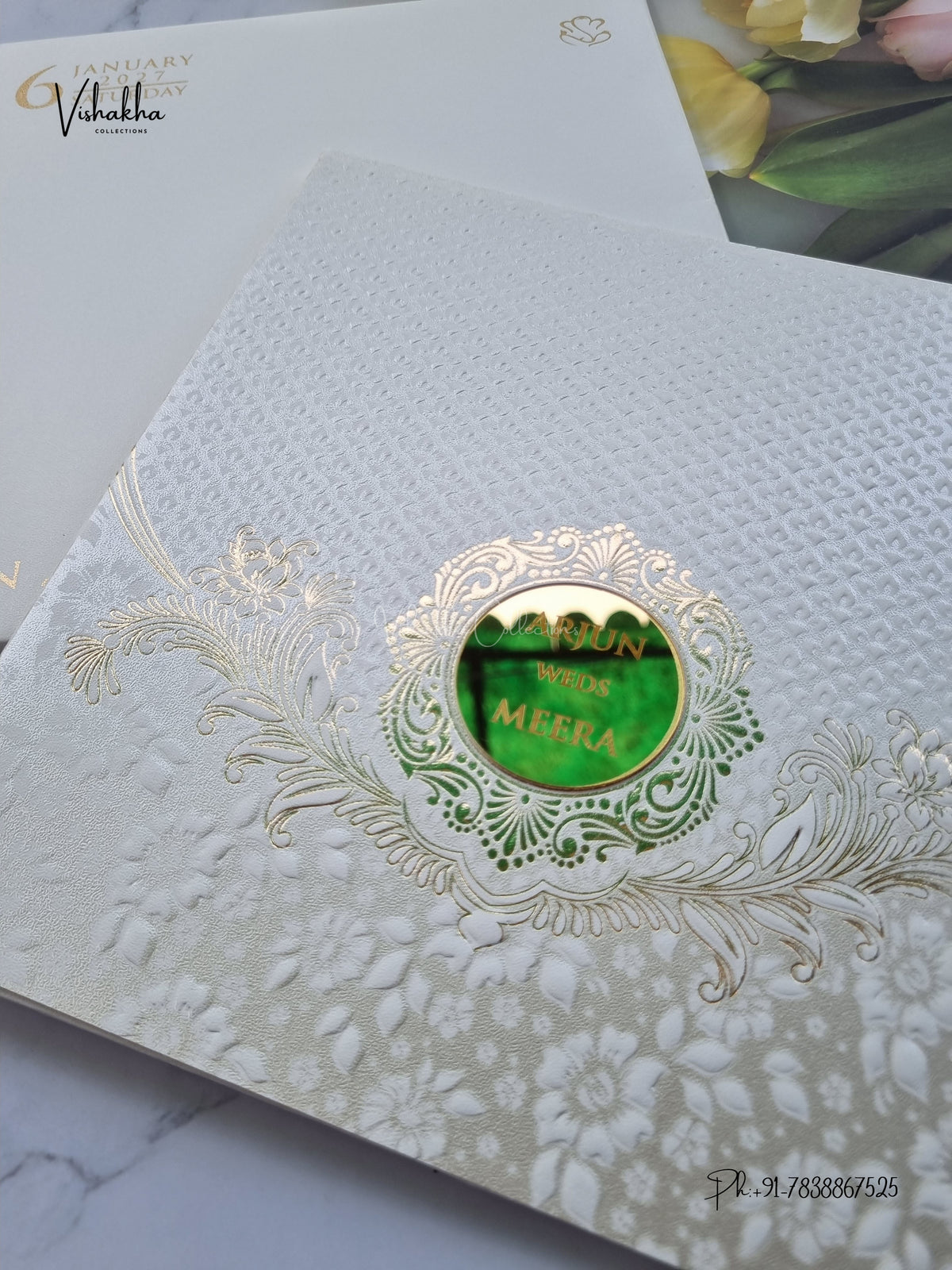 Semi Box Hindu Muslim Christian Sikh Jain invitation Cards SN-204 – image 2