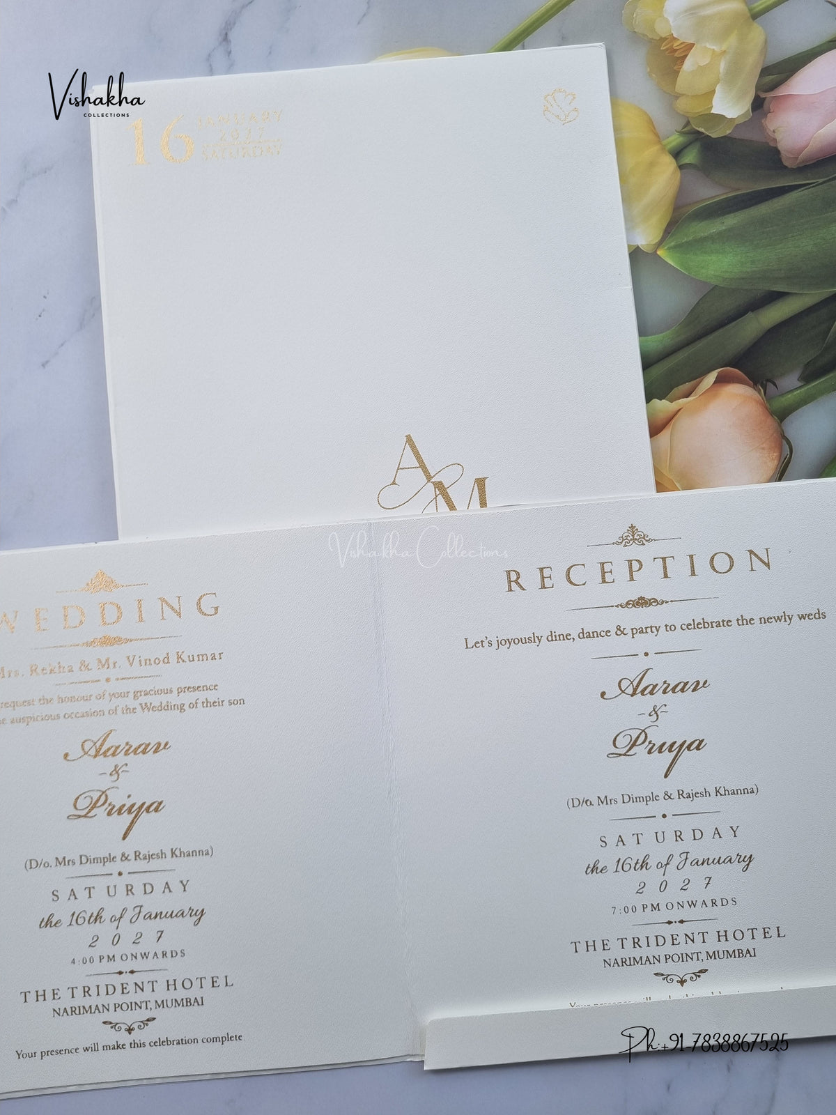 Semi Box Hindu Muslim Christian Sikh Jain invitation Cards SN-204 – image 3