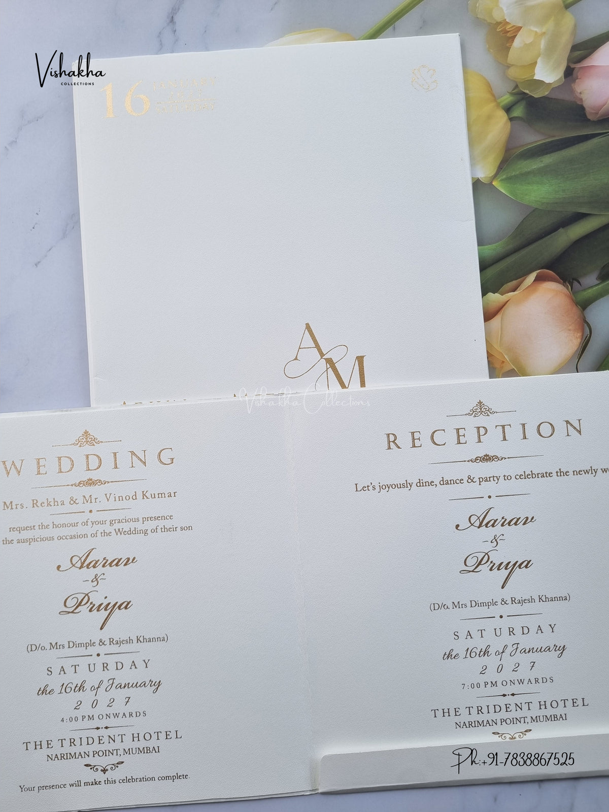 Semi Box Hindu Muslim Christian Sikh Jain invitation Cards SN-206 – image 3