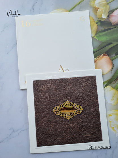 Semi Box Hindu Muslim Christian Sikh Jain invitation Cards SN-208 – image 1