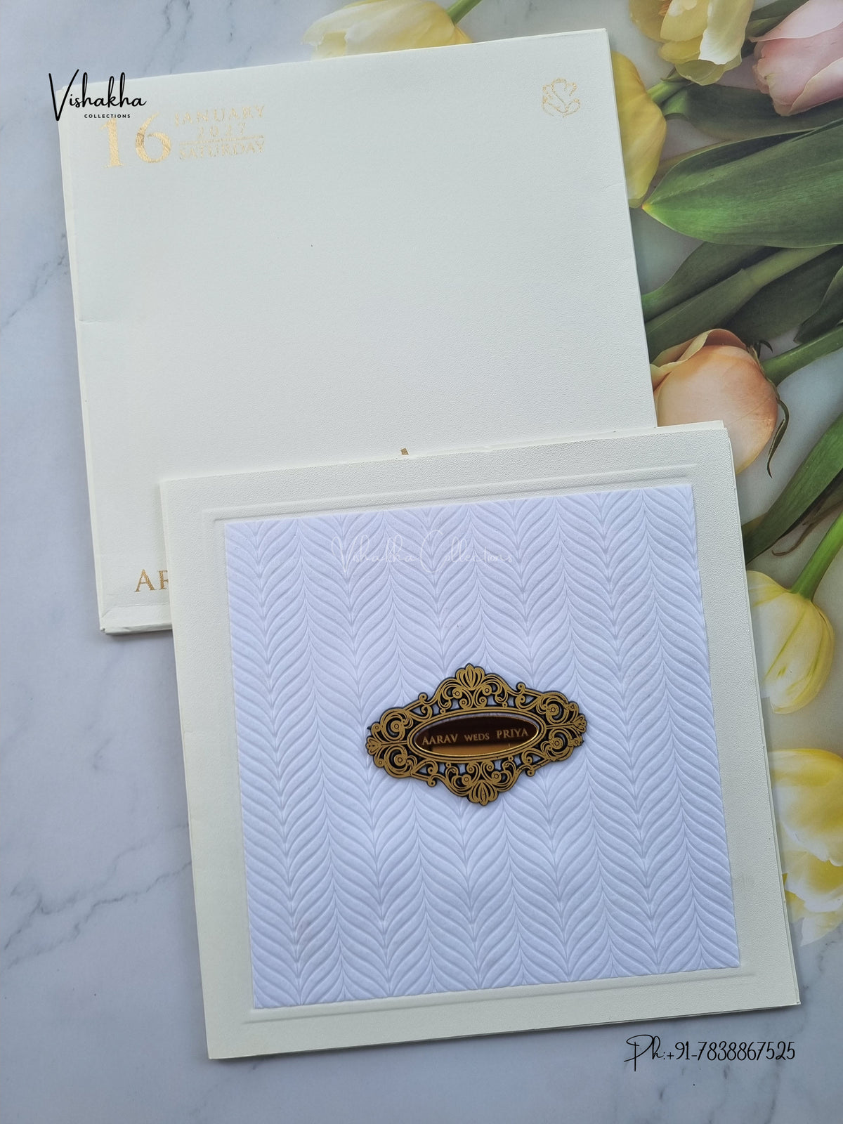 Semi Box Hindu Muslim Christian Sikh Jain invitation Cards SN-209 – image 1