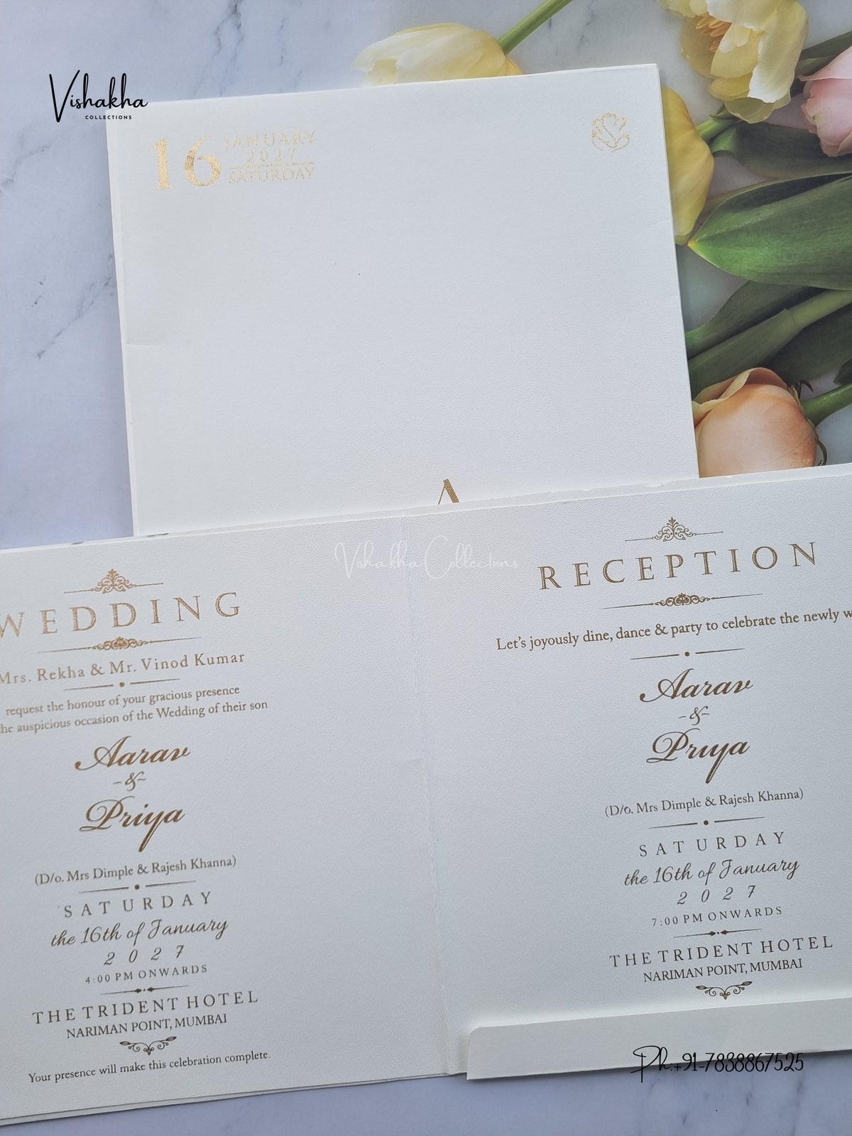 Semi Box Hindu Muslim Christian Sikh Jain invitation Cards SN-209 – image 3