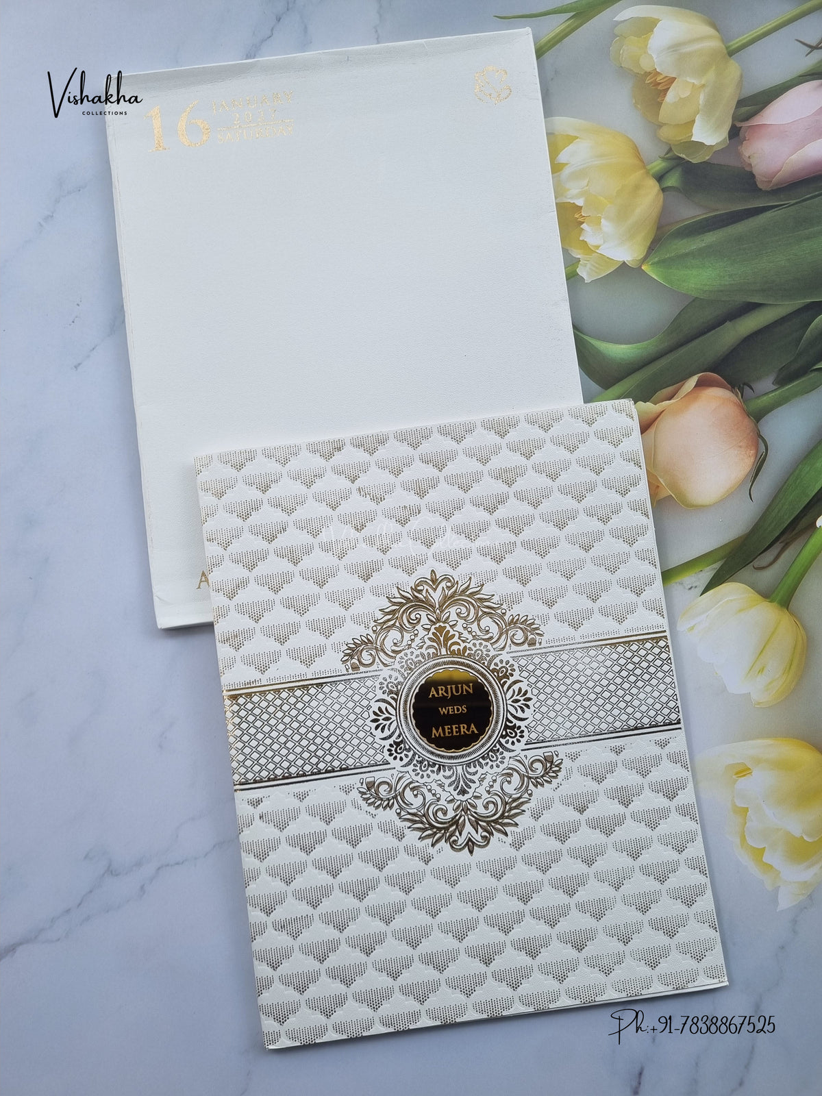 Semi Box Hindu Muslim Christian Sikh Jain invitation Cards SN-210 – image 1