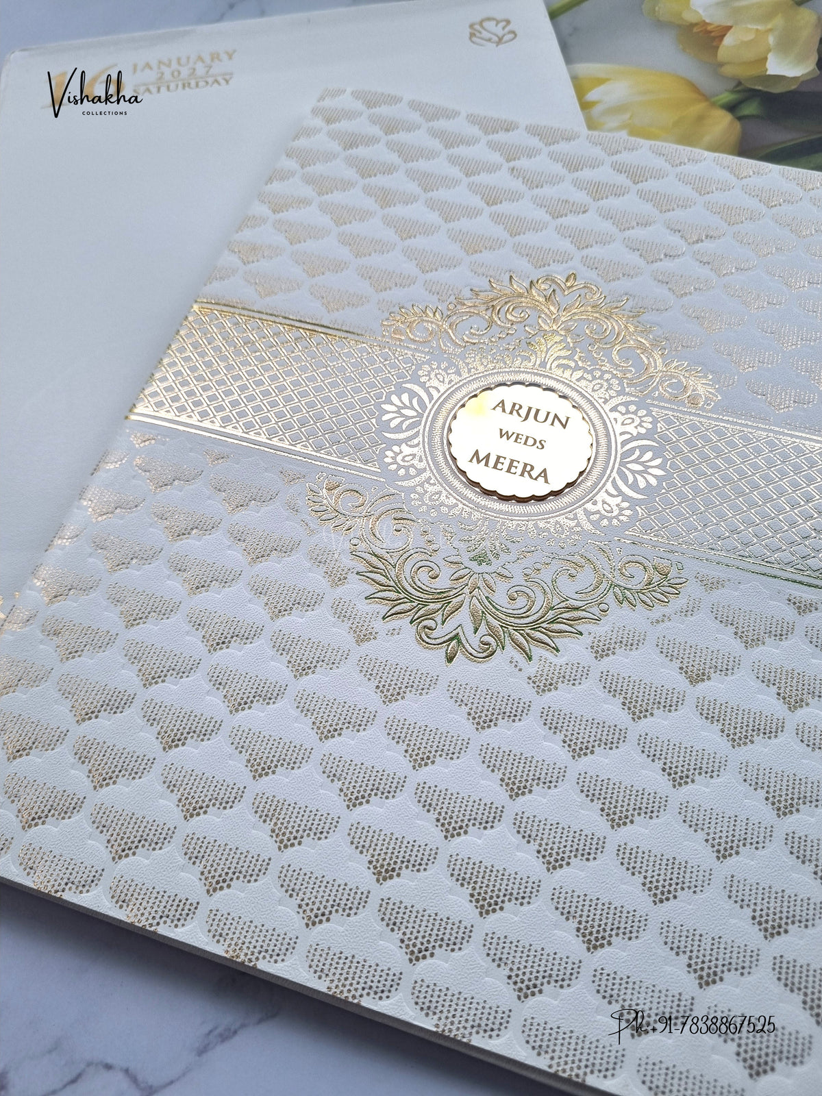 Semi Box Hindu Muslim Christian Sikh Jain invitation Cards SN-210 – image 2