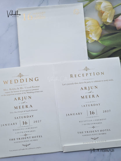 Semi Box Hindu Muslim Christian Sikh Jain invitation Cards SN-210 – image 3