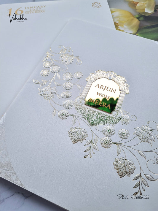 Semi Box Flower Hindu Muslim Christian Sikh Jain invitation Cards SN-211 – image 2