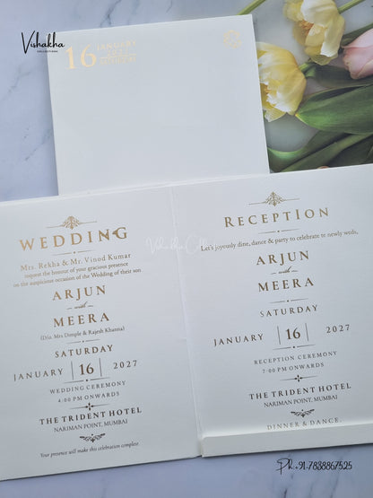 Semi Box Flower Hindu Muslim Christian Sikh Jain invitation Cards SN-211 – image 3