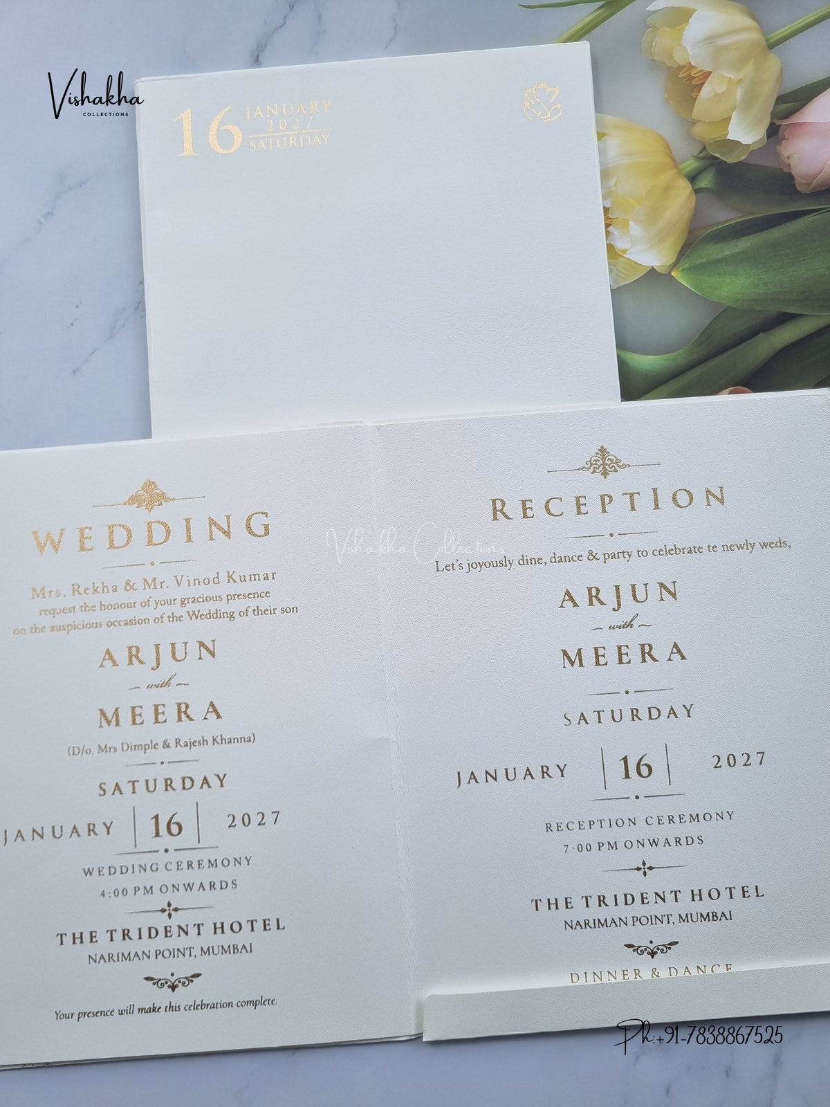 Semi Box Hindu Muslim Christian Sikh Jain invitation Cards SN-212 – image 3