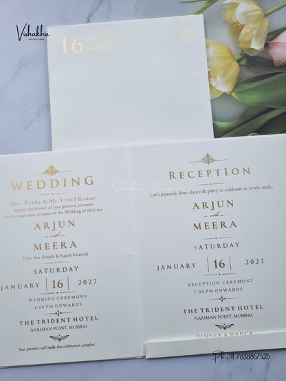 Semi Box Hindu Muslim Christian Sikh Jain invitation Cards SN-212 – image 3