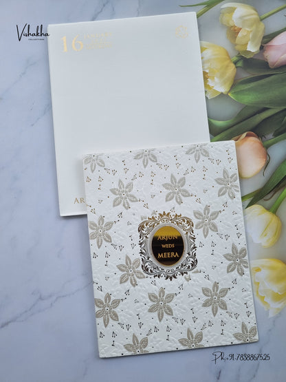 Semi Box Flower Hindu Muslim Christian Sikh Jain invitation Cards SN-213 – image 1