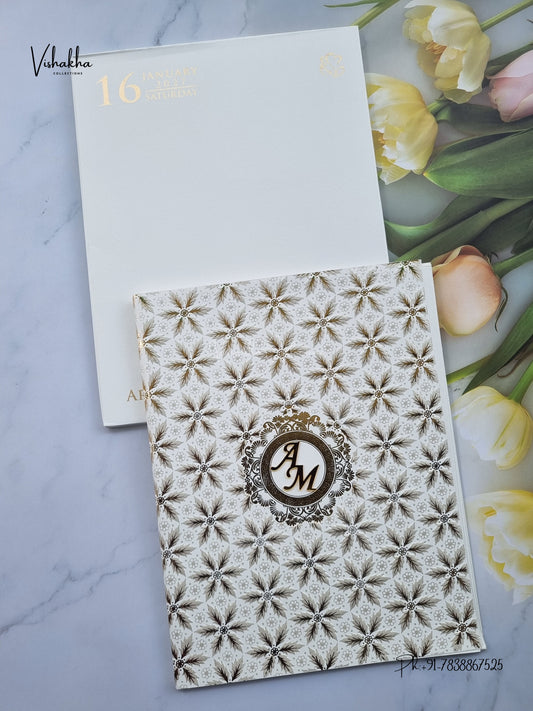 Semi Box Flower Hindu Muslim Christian Sikh Jain invitation Cards SN-214 – image 1