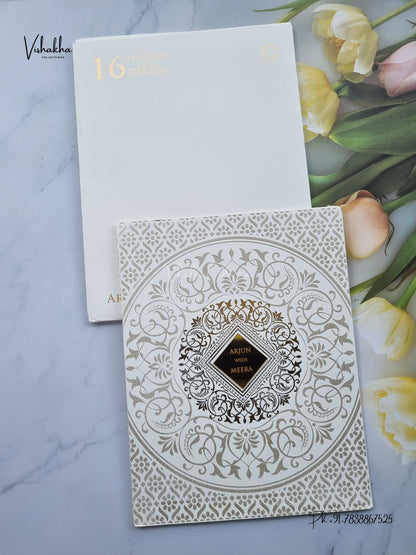 Semi Box Rangoli Hindu Muslim Christian Sikh Jain invitation Cards SN-215 – image 1