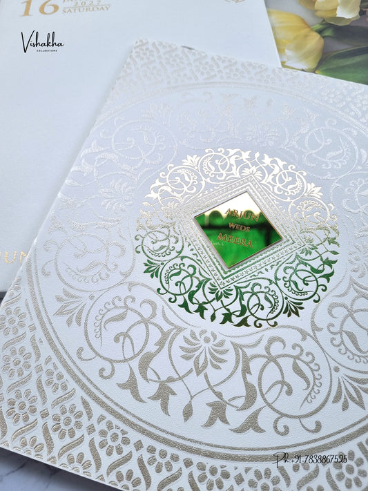 Semi Box Rangoli Hindu Muslim Christian Sikh Jain invitation Cards SN-215 – image 2