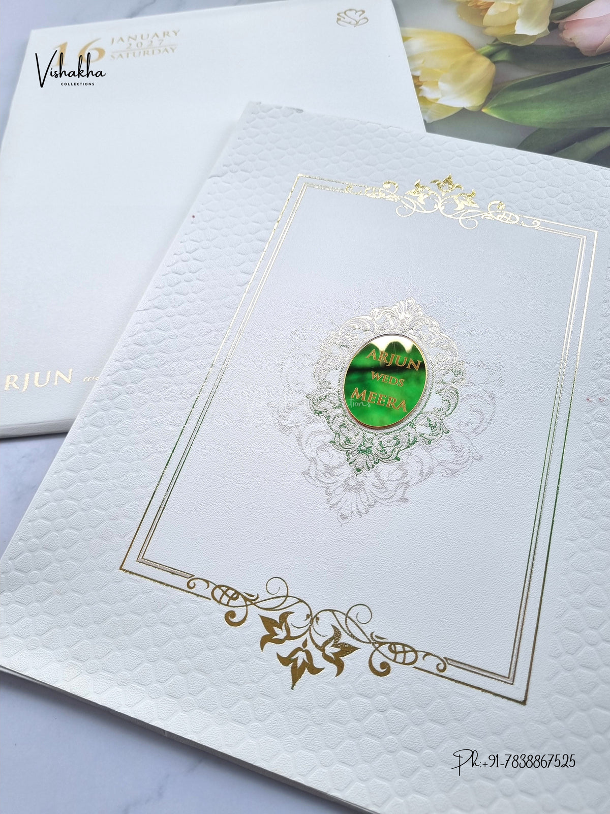 Semi Box Hindu Muslim Christian Sikh Jain invitation Cards SN-216 – image 2