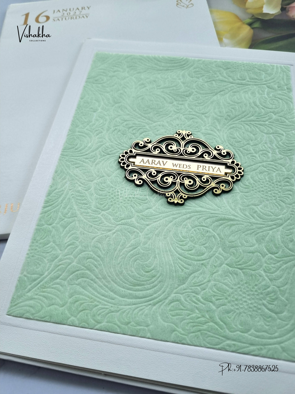 Semi Box Hindu Muslim Christian Sikh Jain invitation Cards SN-218 – image 2