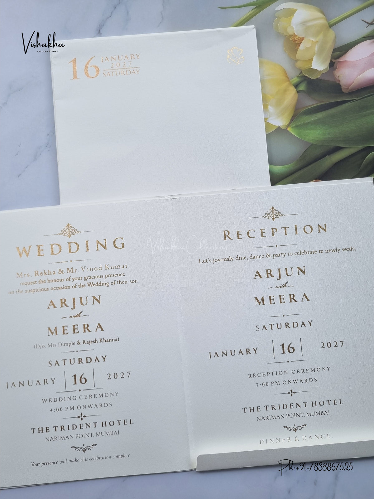 Semi Box Hindu Muslim Christian Sikh Jain invitation Cards SN-218 – image 3