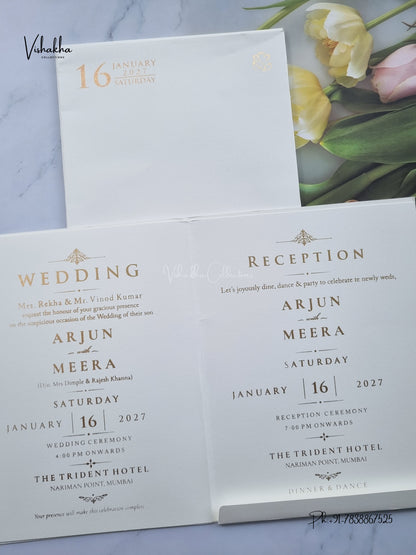 Semi Box Hindu Muslim Christian Sikh Jain invitation Cards SN-218 – image 3