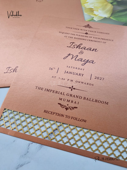 MDF Board Laser Cut Hindu Muslim Christian Sikh Jain invitation Cards SN-220 – image 2