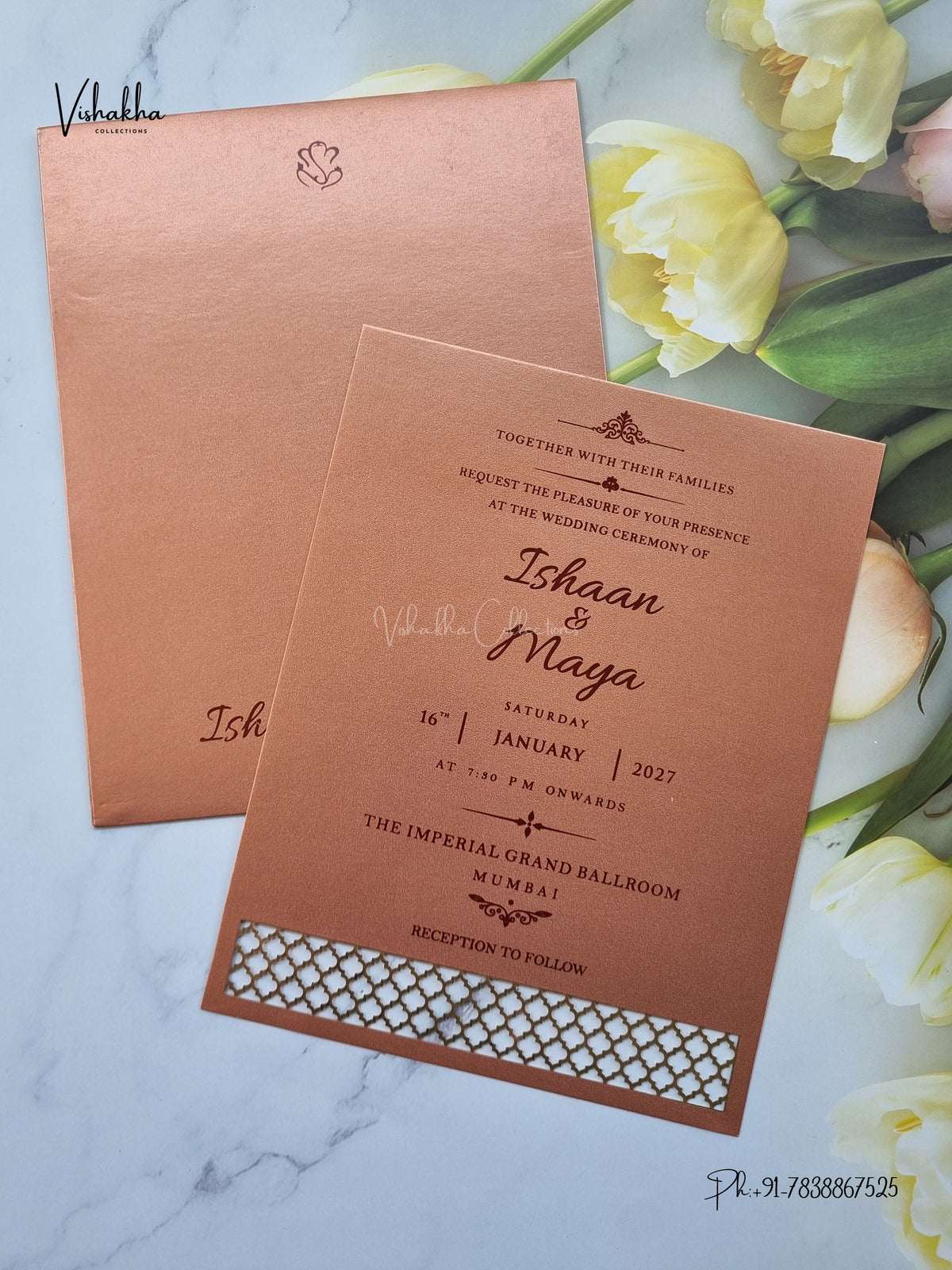 MDF Board Laser Cut Hindu Muslim Christian Sikh Jain invitation Cards SN-220 – image 3