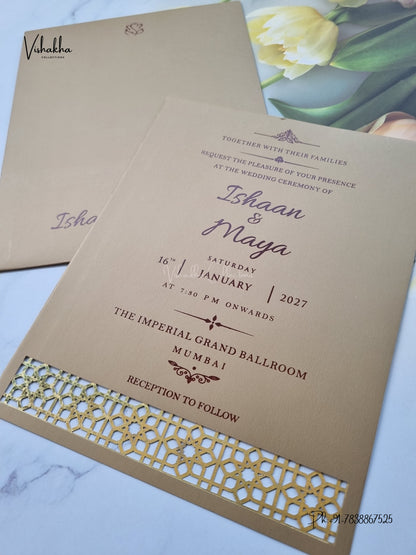 MDF Board Laser Cut Hindu Muslim Christian Sikh Jain invitation Cards SN-224 – image 2