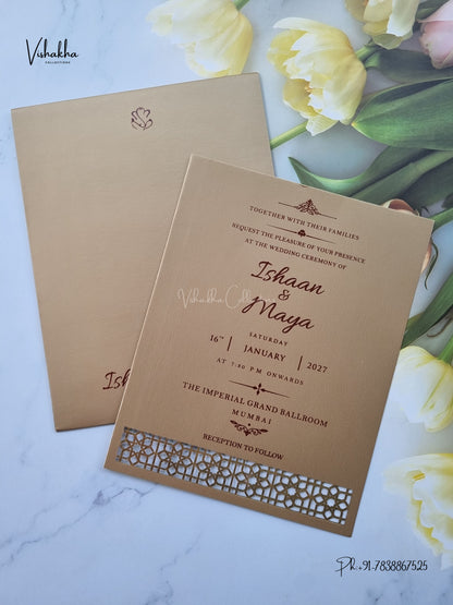 MDF Board Laser Cut Hindu Muslim Christian Sikh Jain invitation Cards SN-224 – image 3