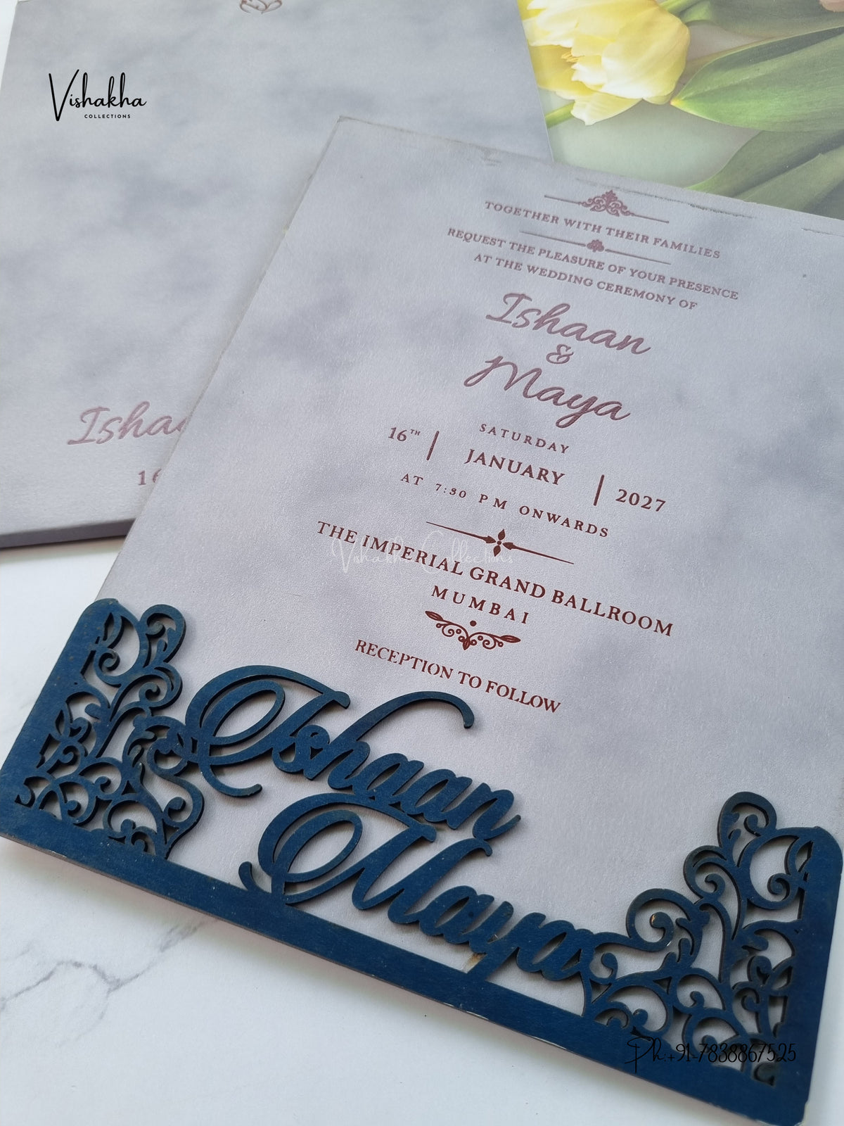 Semi Box MDF Board Laser Cut Hindu Muslim Christian Sikh Jain invitation Cards SN-232 – image 2