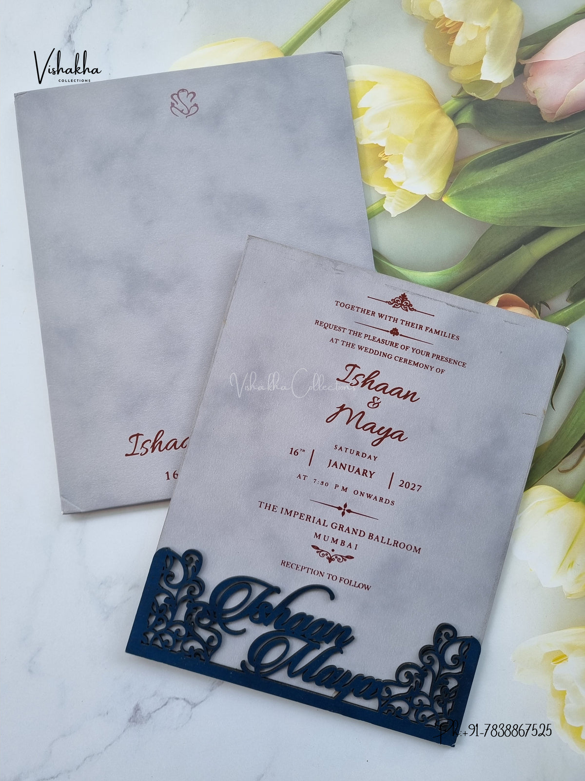 Semi Box MDF Board Laser Cut Hindu Muslim Christian Sikh Jain invitation Cards SN-232 – image 3