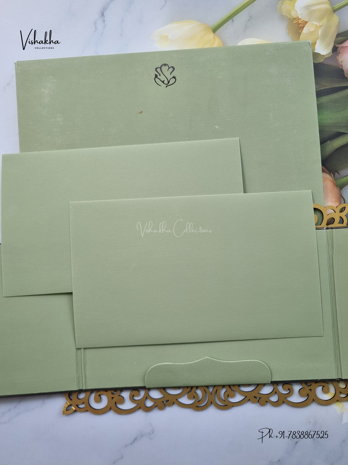 Semi Box MDF Board Laser Cut Double Door Hindu Muslim Christian Sikh Jain invitation Cards SN-234 – image 3