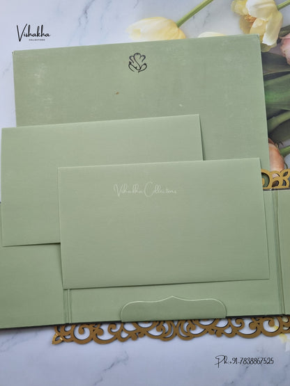 Semi Box MDF Board Laser Cut Double Door Hindu Muslim Christian Sikh Jain invitation Cards SN-234 – image 3