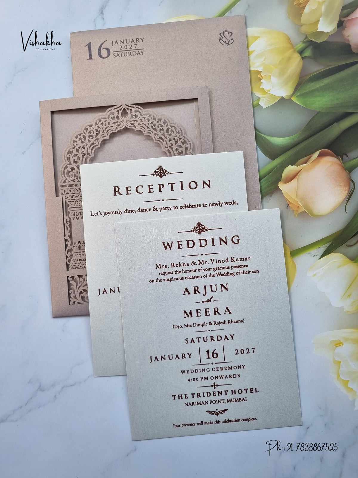 Laser Cut Ganesh Ji Hindu Jain invitation Cards SN-245 – image 3