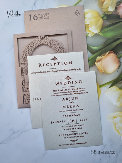 Laser Cut Ganesh Ji Hindu Jain invitation Cards SN-245 – image 3