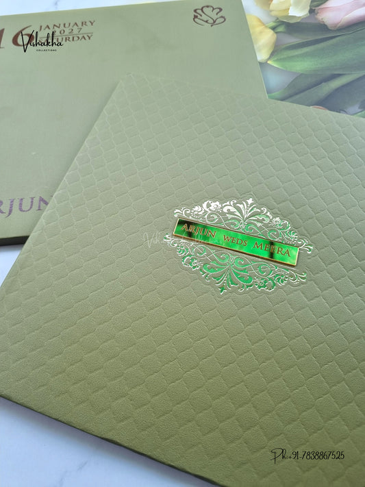 Semi Box Padded Hindu Muslim Christian Sikh Jain invitation Cards SN-247 – image 2
